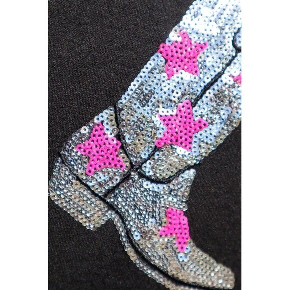 Made for Sparklin' Long Sleeve Sequin Boots Tee - Picture 6 of 8